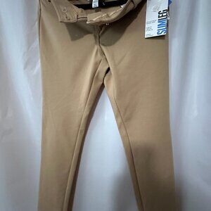 Style & Co. slim leg dress pants, strech, mid rise, tan or light brown